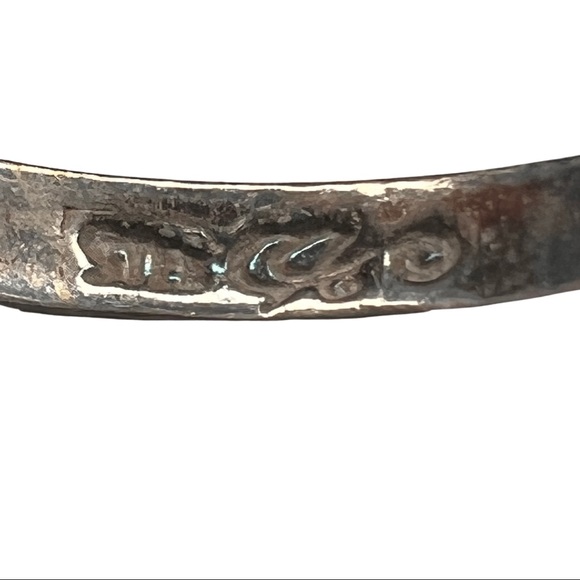 Vintage Purple Orange Blue & White Gemstone Sterling Silver Stackable Rings - Picture 4 of 8